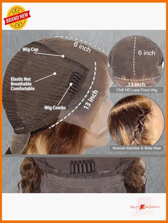 30 Inch 13x6 Highlight Wig Human Hair 200% Density Deep Curly Lace Front Wig main image 4
